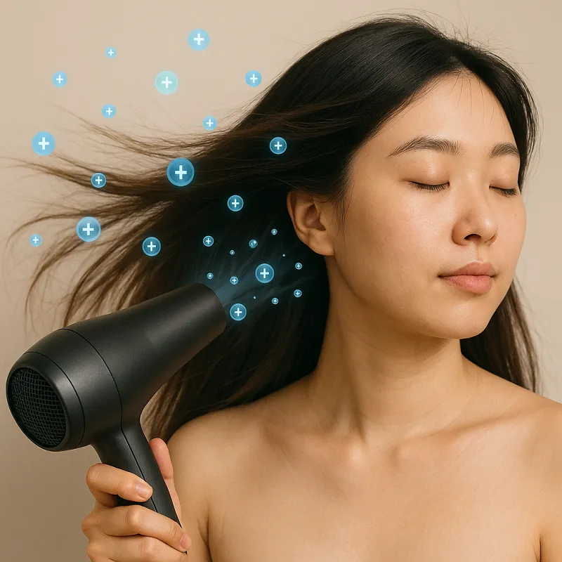 드라이어의 음이온 발생과 정전기 억제